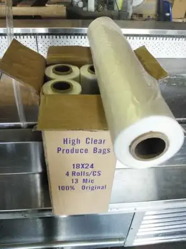 [2421] Produce Bag Roll Plain 18 X 24 HDPE Clear