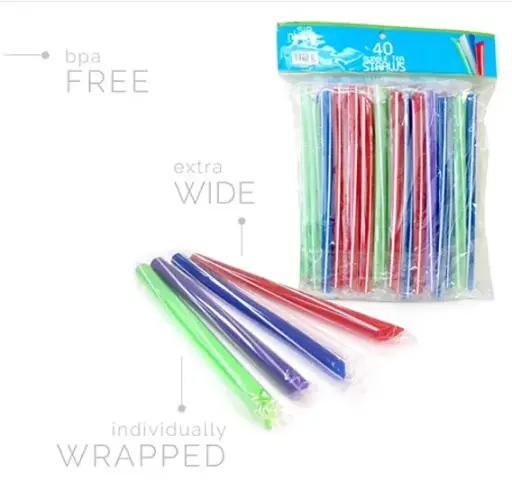 [6162] Straw Wrapped 7.75" Translucent
