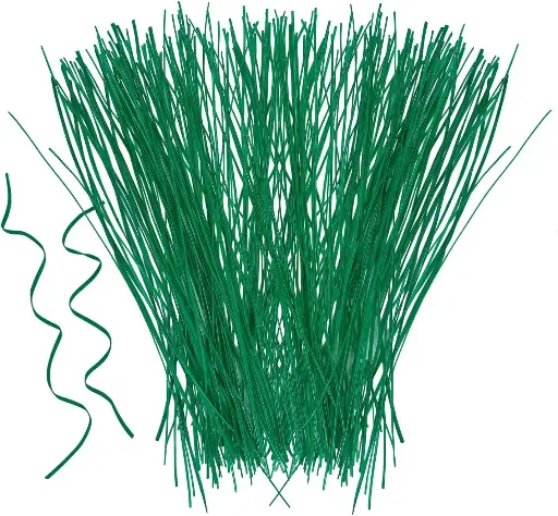 [3566] Twist Tie 3/16 X 12" Green Stripe