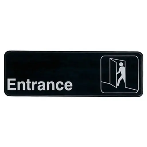 [1576] UPDATE S39-10BK Entrance Sign 3" x 9" Black