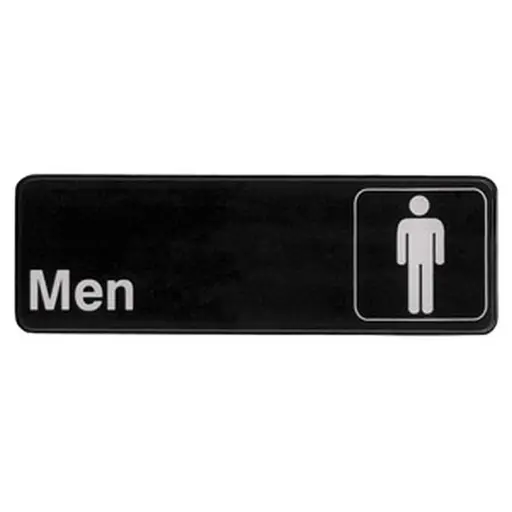 [1579] UPDATE S39-13BK Men Sign Sized 3" x 9" Black