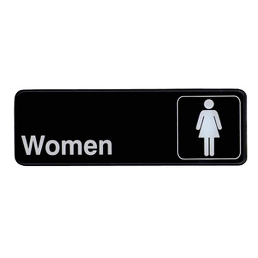 [1580] UPDATE S39-14BK Women Sign 3" x 9" Black