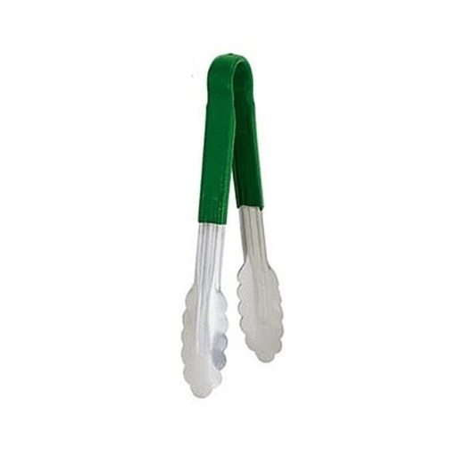 [4388] UPDATE TOPP-9GR 9" Tongs with Green Plastic Handle