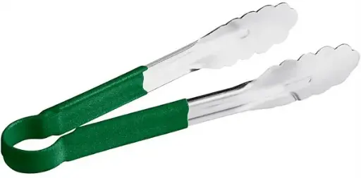 [4388] UPDATE TOPP-9GR 9" Tongs with Green Plastic Handle