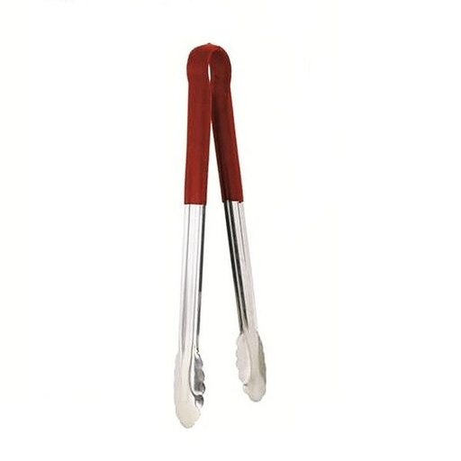 [4389] UPDATE TOPP-9RE 9" Tongs with Red Plastic Handle