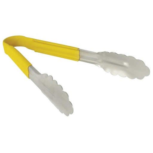 [4390] UPDATE TOPP-9YE 9" Tongs with Yellow Plastic Handle