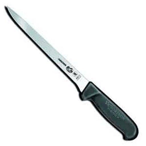 [4177] Victorinox 40613 8" Straight Boning Knife BLK