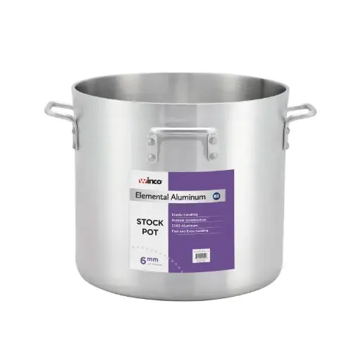 [5264] WINCO ALHP-140H 140 Qt Stock Pot with 4 handles