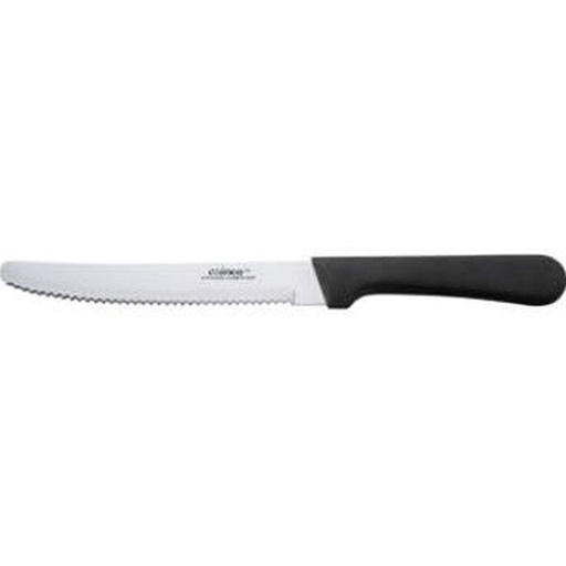 [2187] WINCO K-50P 5" Round Tip Steak Knife Black Handle