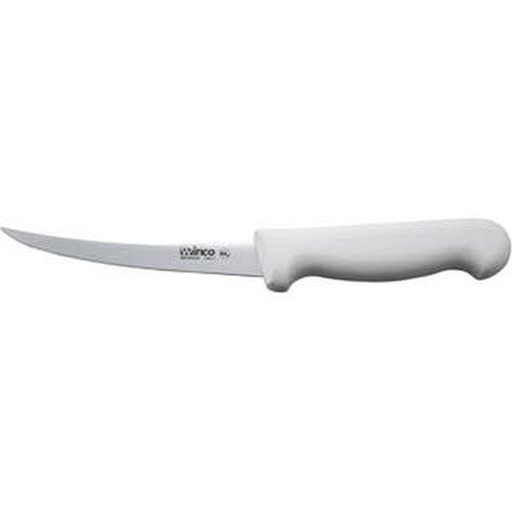 [698] WINCO KWH-3 6" Curved Boning Knife White Handle