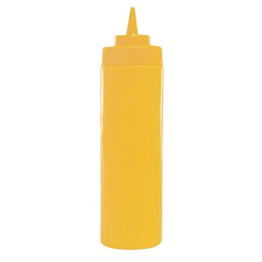 [6824] WINCO PSW-24Y 24 Oz Yellow Wide Mouth Squeeze Bottle