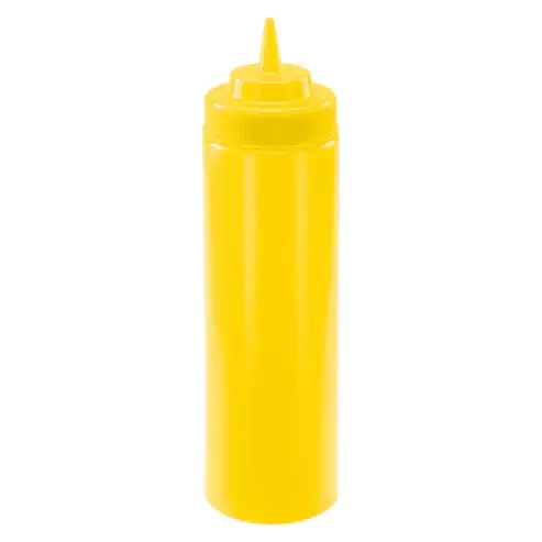 [6824] WINCO PSW-24Y 24 Oz Yellow Wide Mouth Squeeze Bottle