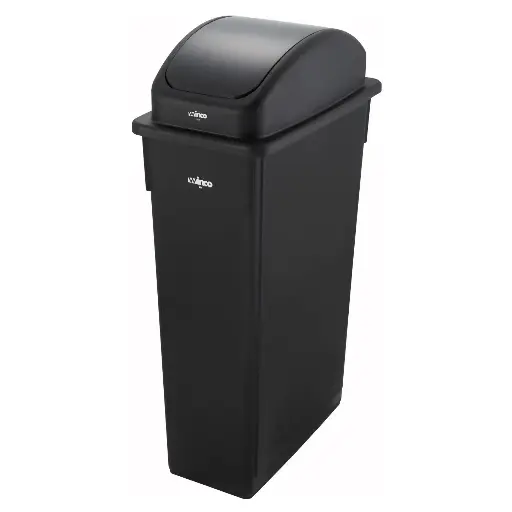 [2894] WINCO PTC-23K Garbage Can Slender Black, 23 Gal
