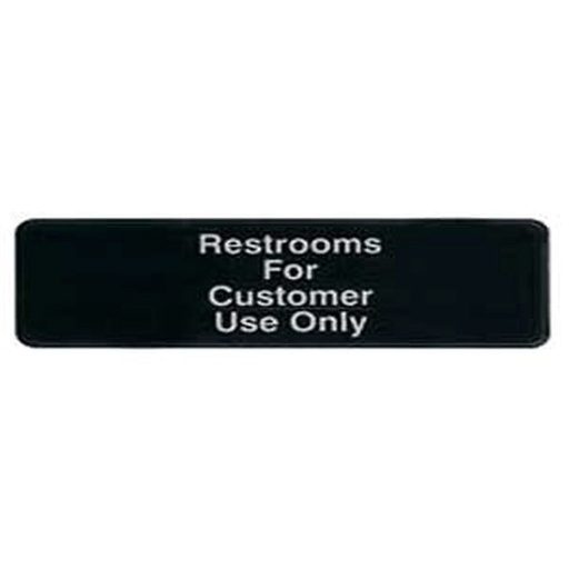 [4950] WINCO SGN-317 Restroom For Customer Sign 3" x 9" Black