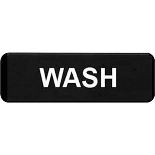 [6289] WINCO SGN-318 WASH Sign 3" x 9" Black
