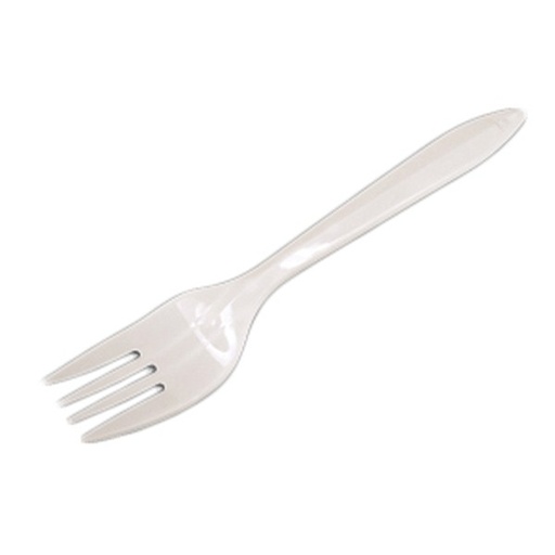 [3298] White Plastic Fork, Medium Heavy Weight