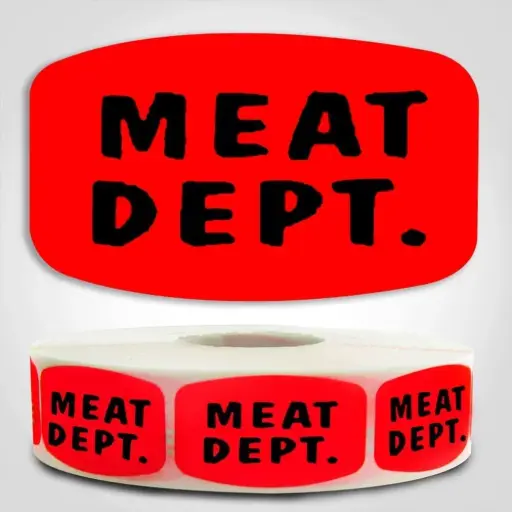 [658] " MEAT" Printed Round Sticker Label