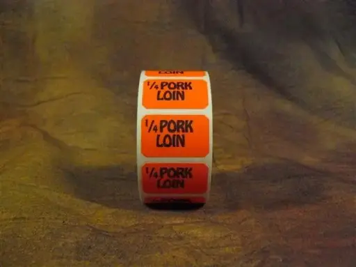 [693] "1/4 PORK LOIN" Dayglo Promotional Label