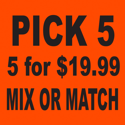 [692] "PICK 5 FOR $19.99" sticker