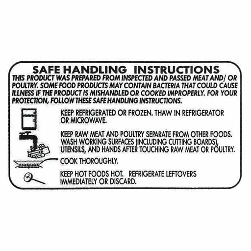 [696] "SAFE HANDLING" Sticker Label Black Print