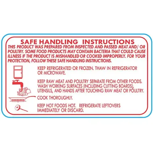 [690] "SAFE HANDLING" Sticker Label Red Print