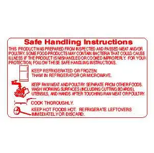 [690] "SAFE HANDLING" Sticker Label Red Print