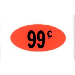 [664] $0.99 Round Label Sticker - Red