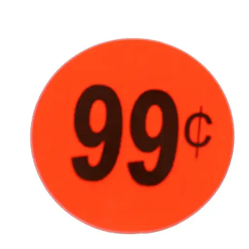 [664] $0.99 Round Label Sticker - Red