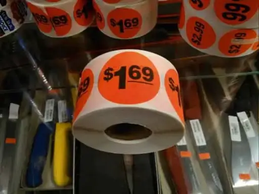 [6432] $1.69 Round Label Sticker - Red