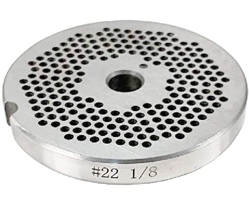 [408] 1/8" Stainless Steel Meat Grinder Plate #22 Double Cut