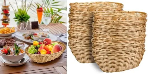 [2104] 16" Oval Rattan Basket