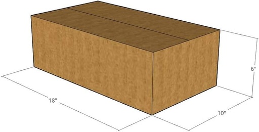 [3723] 18 X 10 X 6 Inch Corrugated Cardboard Box