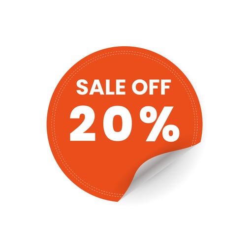 [2471] 20% OFF Round Label Sticker - Red