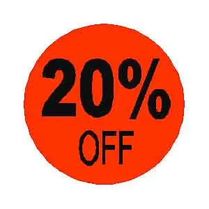[2471] 20% OFF Round Label Sticker - Red