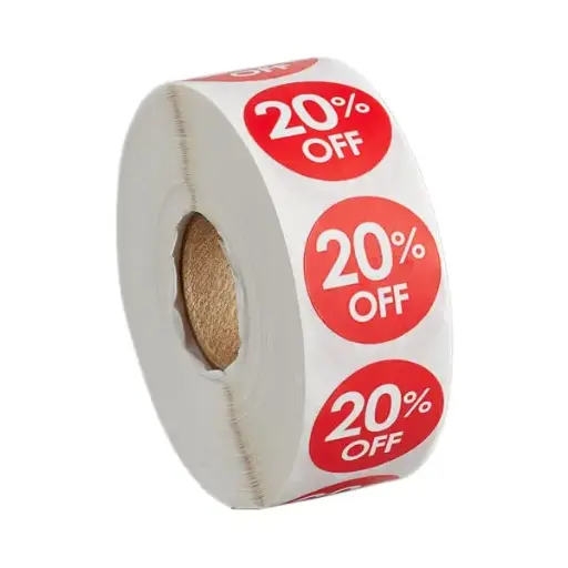 [2471] 20% OFF Round Label Sticker - Red