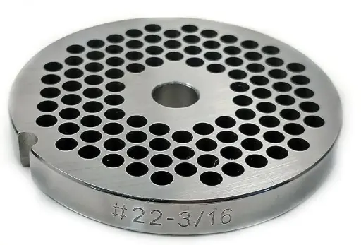 [3739] 3/16" Meat Grinder Plate #22 Double Cut