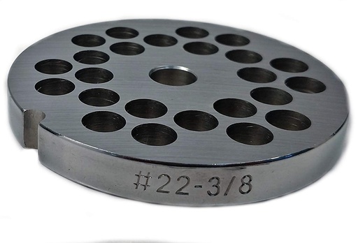 [409] 3/8" Meat Grinder Plate #22 Double Cut