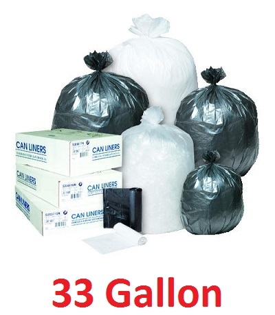[9662] 33 Gallon 33" x 40" High Density Trash Can Liner 