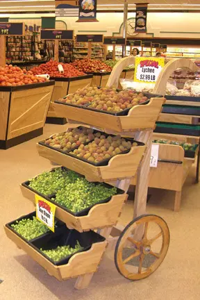 [2277] 4 Tier Wooden Cart Display