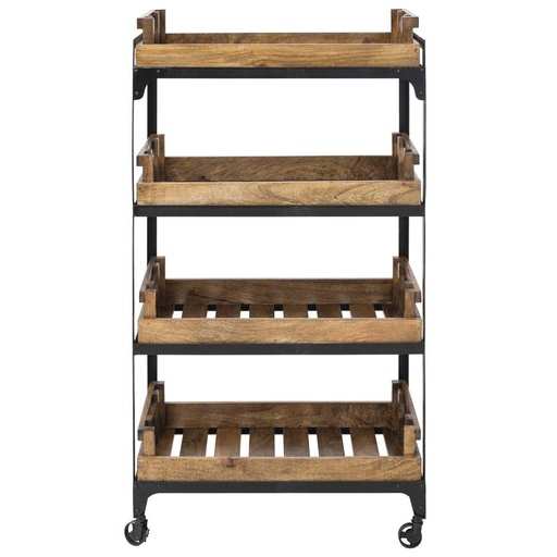 [2277] 4 Tier Wooden Cart Display