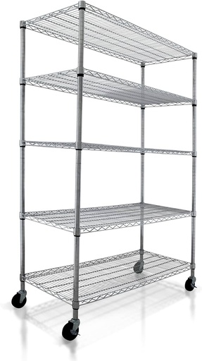 [2124] 6 Shelves Metal Mobile Display