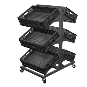 [2124] 6 Shelves Metal Mobile Display