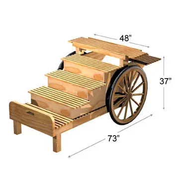 [2276] 6 Step Wooden Cart Display