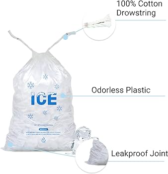 [2605] 8 lb Plastic Ice Bag With Drawstring
