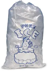 [2605] 8 lb Plastic Ice Bag With Drawstring