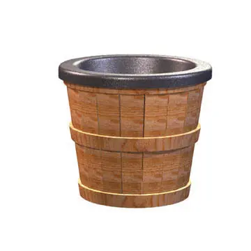 [2062] Barrel Bowl with Insert 14" x 10" x 12"