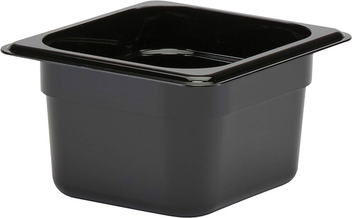 [3880] CAMBRO 64CW-110 Black Food Pan 4" Deep, Sixth Size