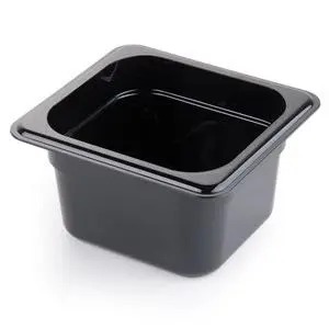 [3880] CAMBRO 64CW-110 Black Food Pan 4" Deep, Sixth Size