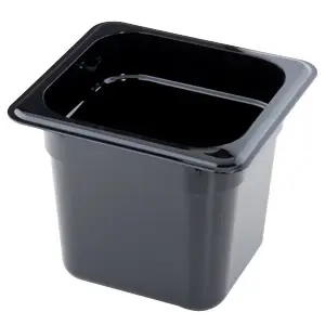 [3879] CAMBRO 66CW-110 Black Food Pan 6" Deep, Sixth Size