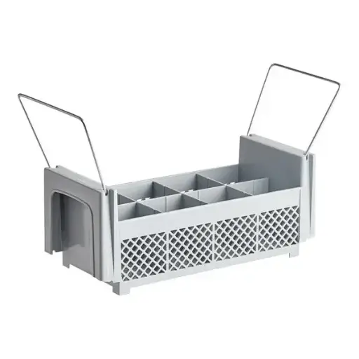 [4338] CAMBRO 8FB434 8 Comp. Flatware Basket With Handle